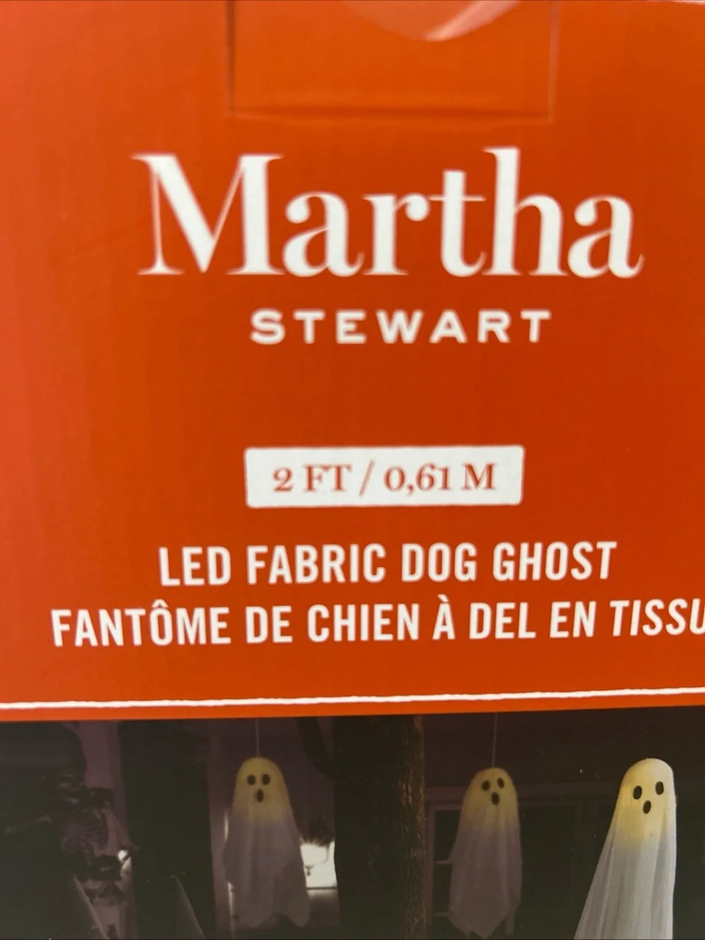 Martha Stewart White Mesh LED Light Up Dog Ghost Decoration Halloween NEW